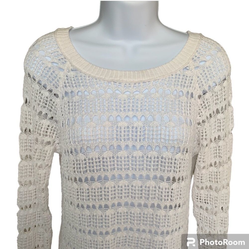 Aeropostale Boho Crochet Pull Over Sweater M